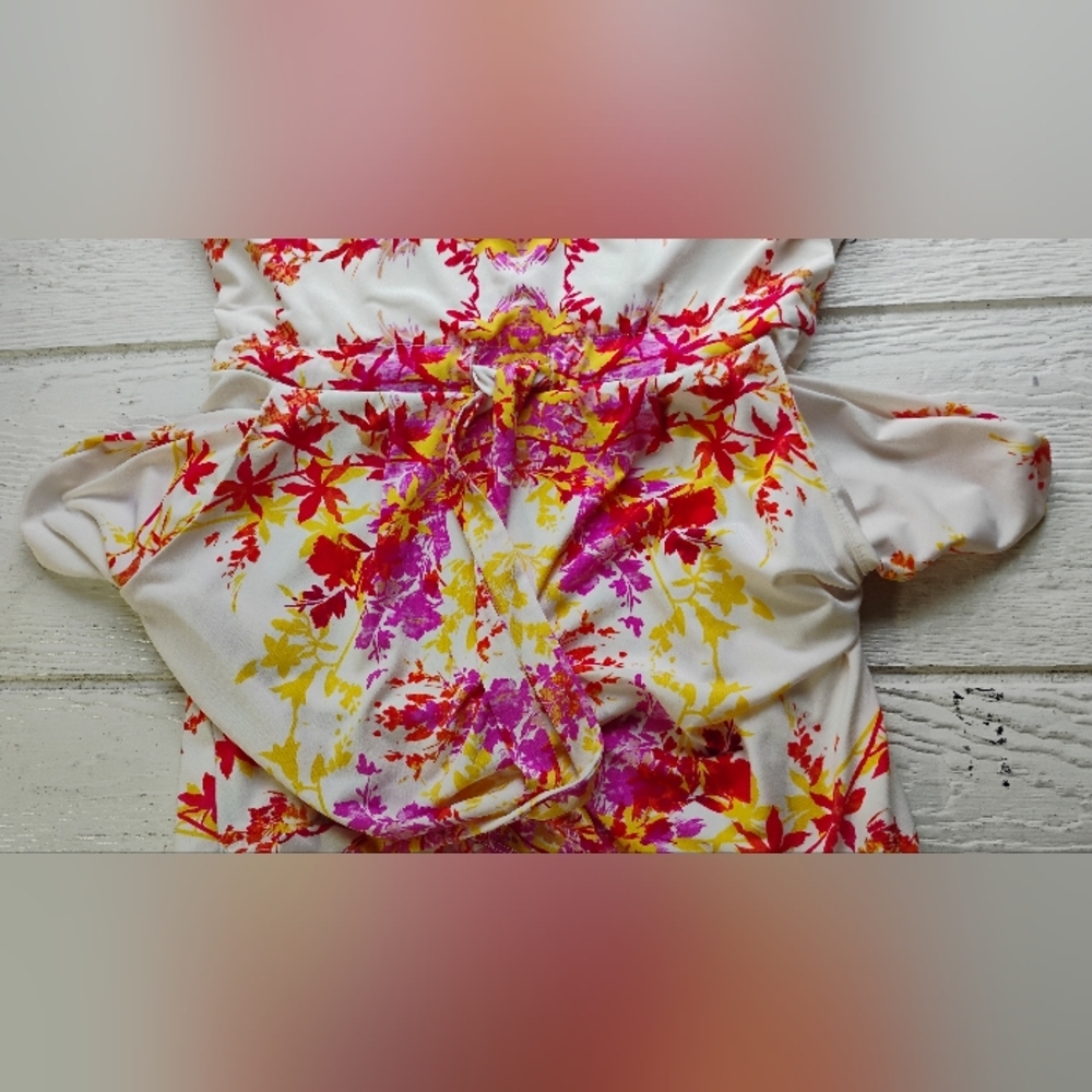 Bisou Bisou Dress Romper Halter Style Slip-on Women's Sz 4 Floral Print - Picture 5 of 12